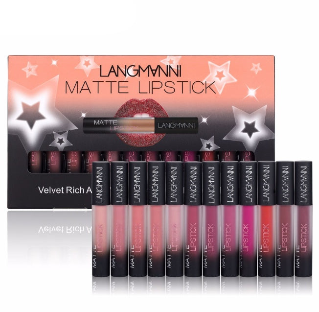 Matte Lipstick Waterproof with Velvet Lipstick Set