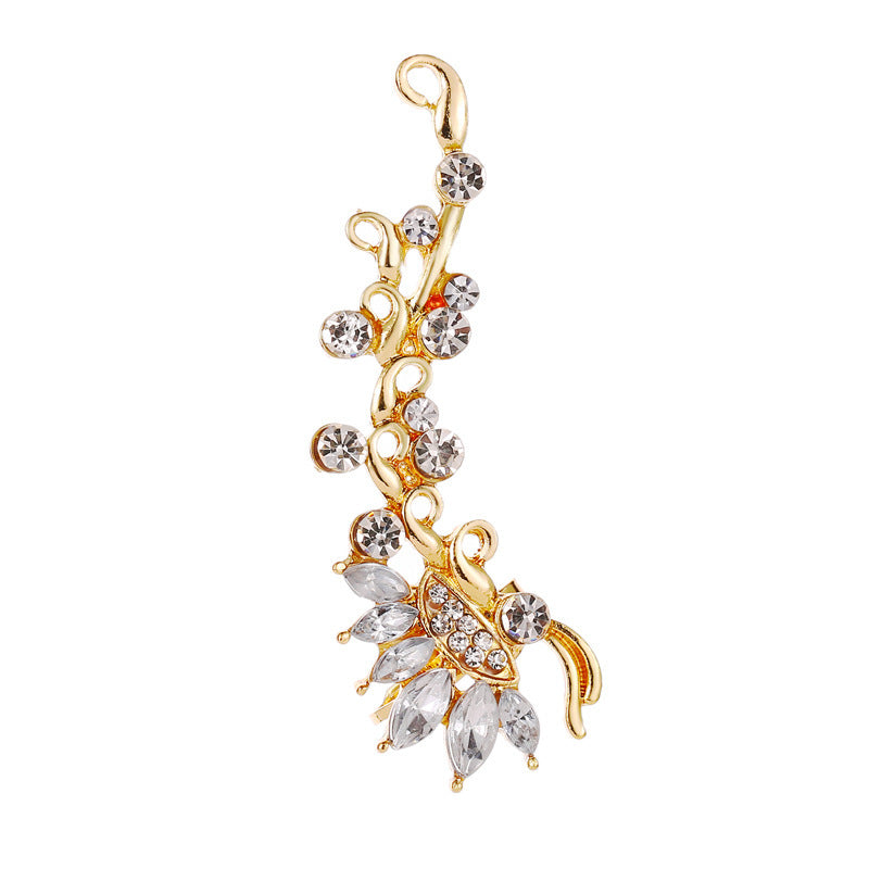Full Crystal Butterfly Flower Jewellery Single Crystal Ear Clip