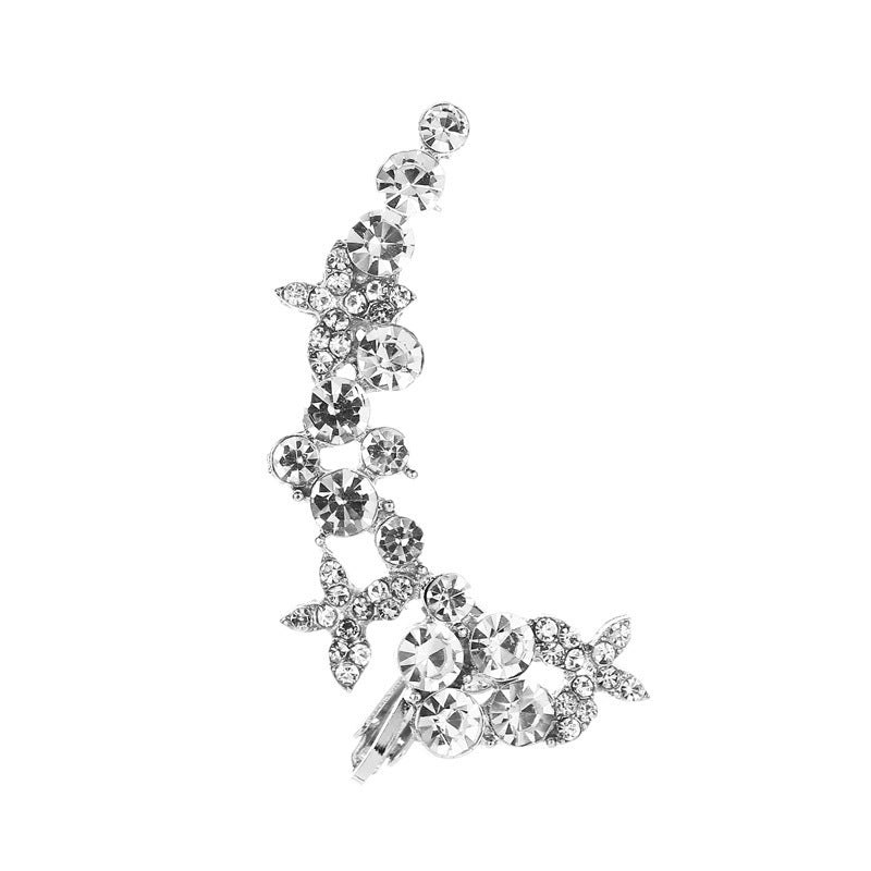 Full Crystal Butterfly Flower Jewellery Single Crystal Ear Clip