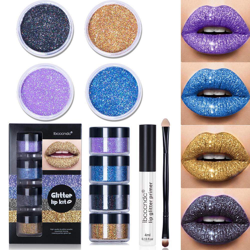 Glitter Lip Gloss Lipstick Kit Waterproof