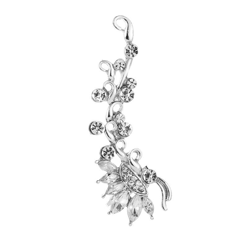 Full Crystal Butterfly Flower Jewellery Single Crystal Ear Clip
