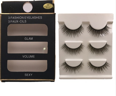 3 Pairs Natural Eyelashes For Beauty