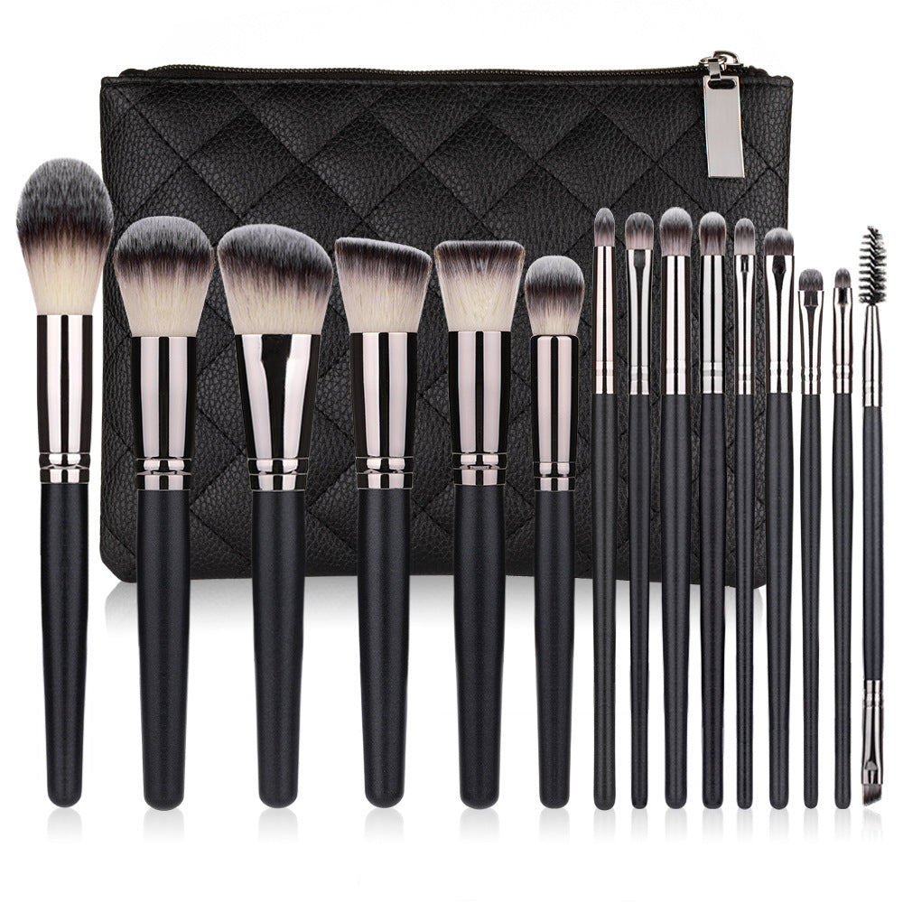 Makeup Brushes Full Set Matte Black 15 Piece
