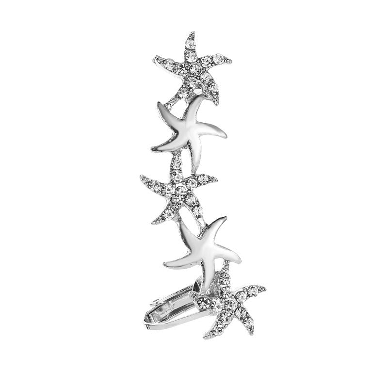 Full Crystal Butterfly Flower Jewellery Single Crystal Ear Clip