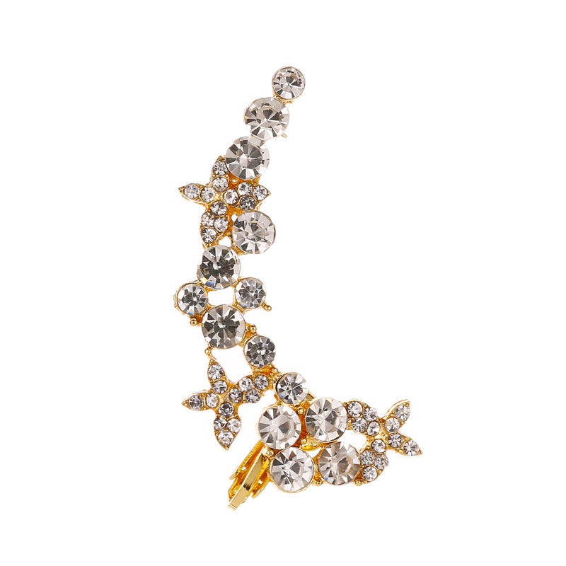 Full Crystal Butterfly Flower Jewellery Single Crystal Ear Clip