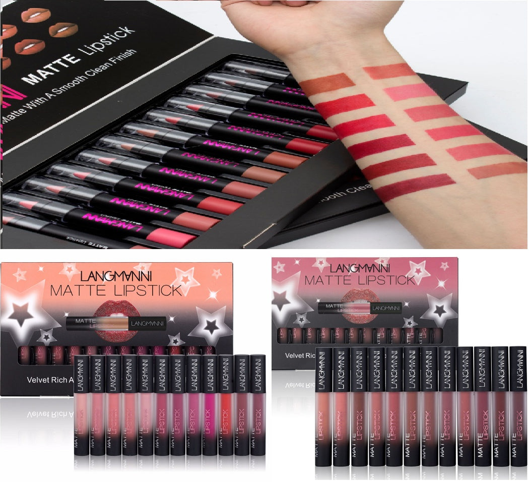 Matte Lipstick Waterproof with Velvet Lipstick Set