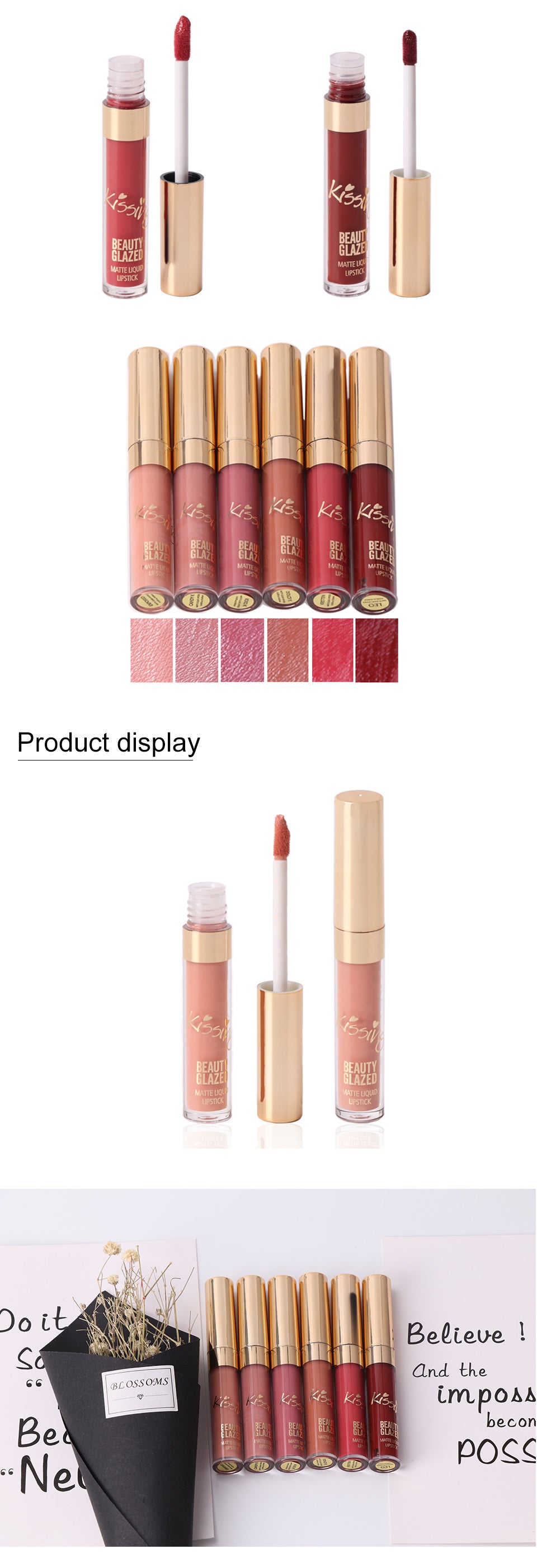 6Pcs/set Liquid Matte Lipstick