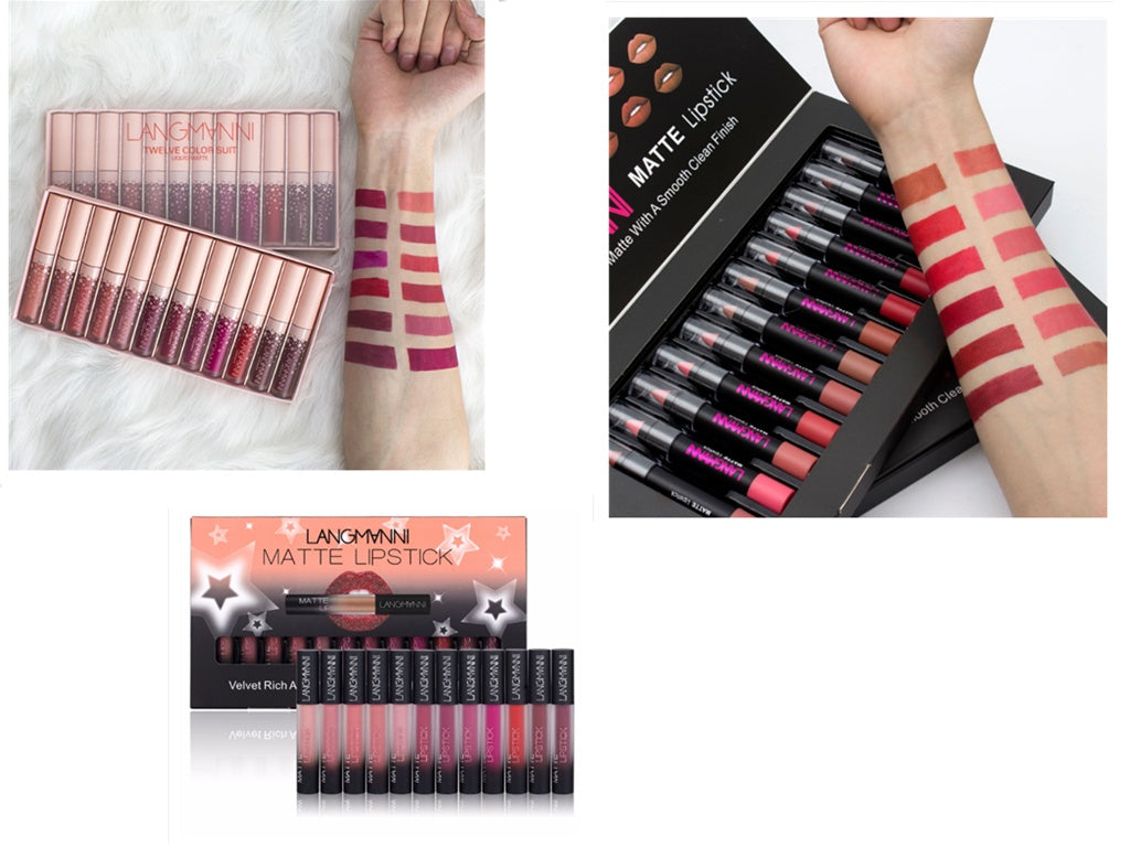 Matte Lipstick Waterproof with Velvet Lipstick Set