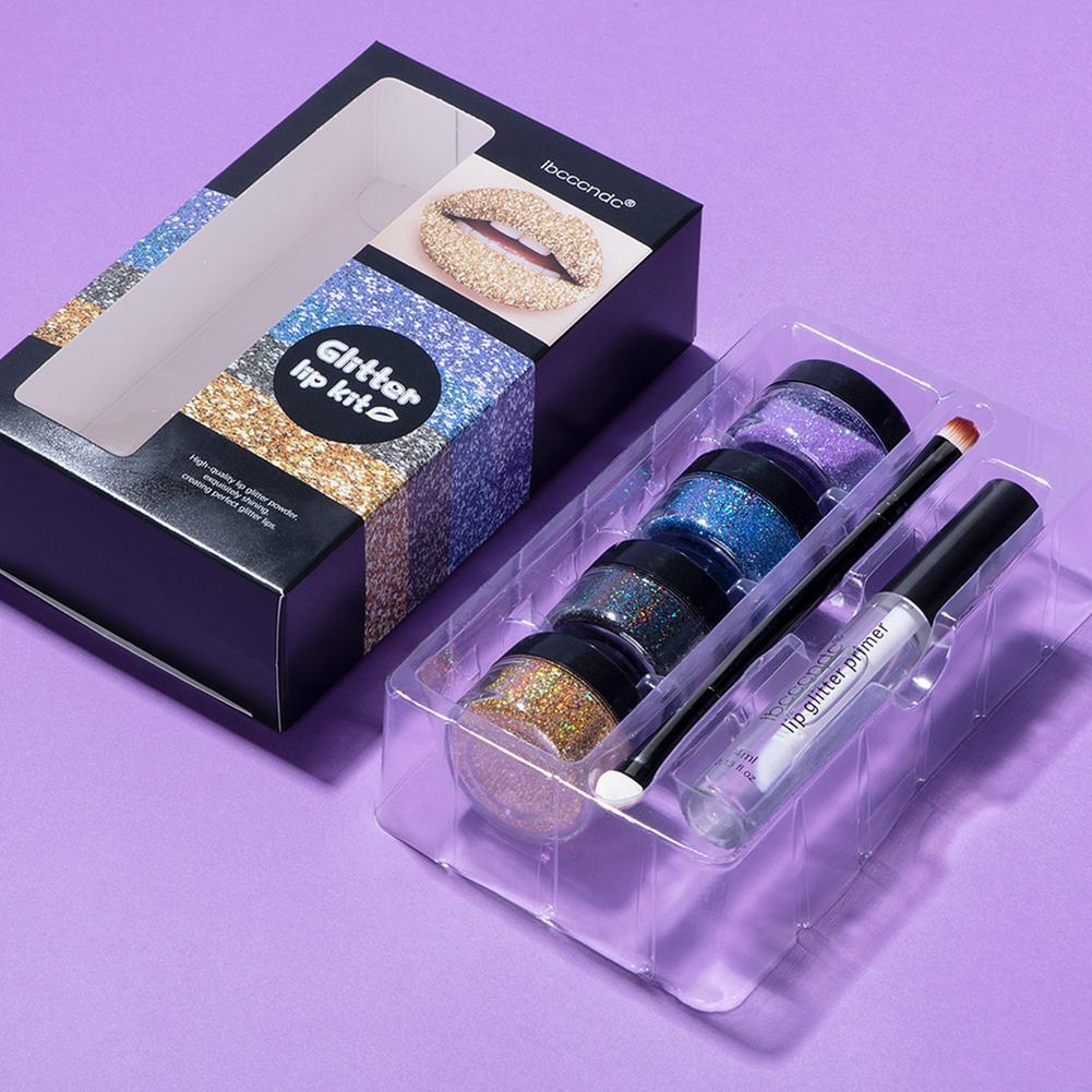 Glitter Lip Gloss Lipstick Kit Waterproof