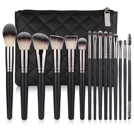 Makeup Brushes Full Set Matte Black 15 Piece