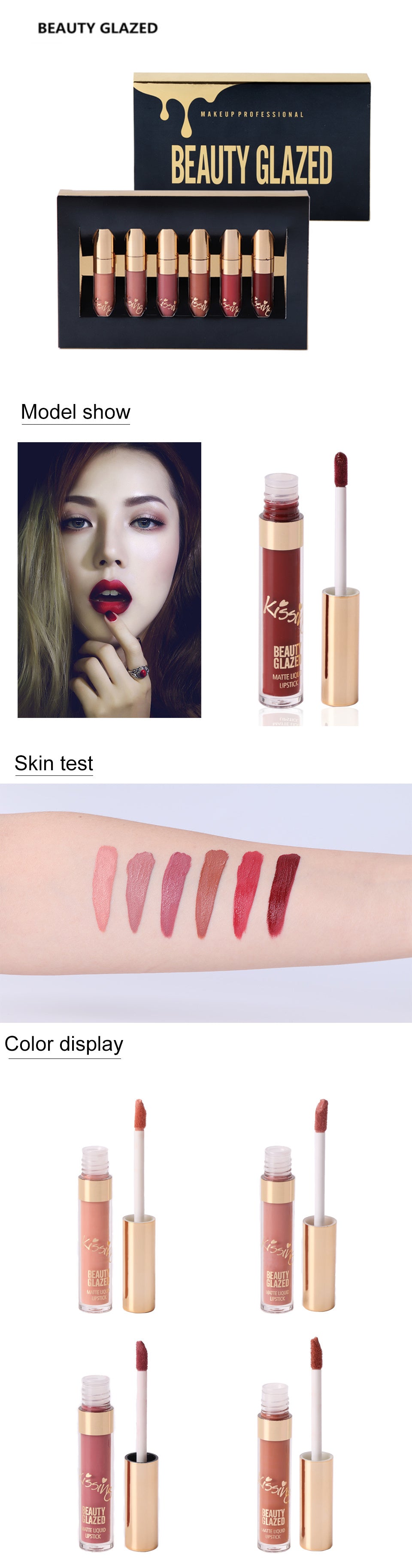 6Pcs/set Liquid Matte Lipstick
