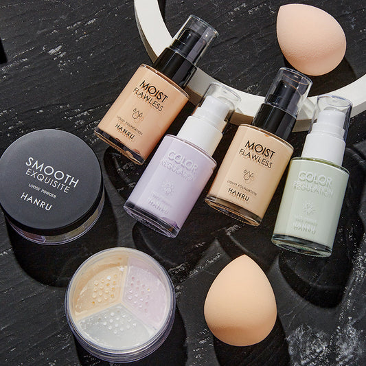 Isolated Powder beauty kit Set 4Pieces