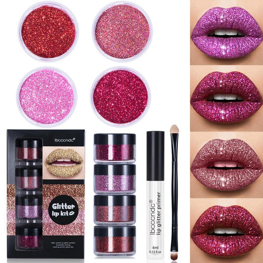 Glitter Lip Gloss Lipstick Kit Waterproof
