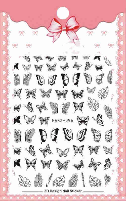 Black Butterfly Nails Stickers