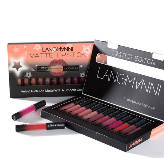 Matte Lipstick Waterproof with Velvet Lipstick Set